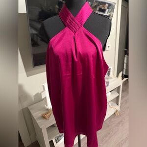 Express Elegant Halter Neck Top in Deep Pink size XL